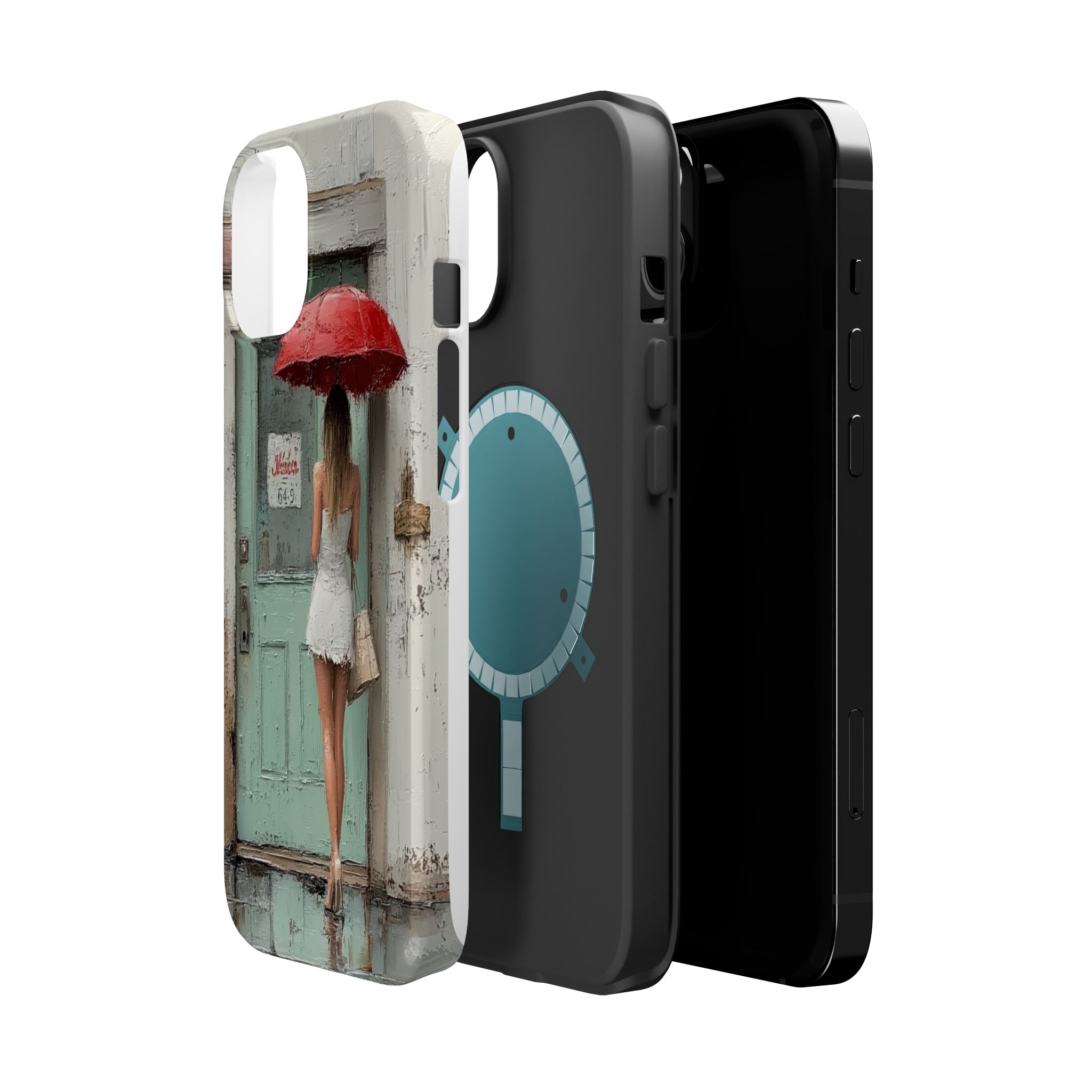 The Red Umbrella Stylish Magnetic Phone Cases - Chic Design, Weatherproof, Perfect Gift for Her, Ideal for Birthdays and Holidays, Phone Accessory - Afbeelding 2