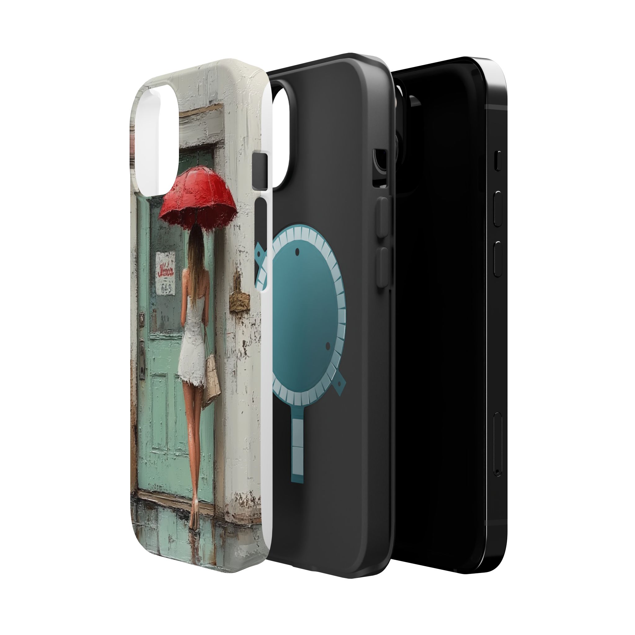 The Red Umbrella Stylish Magnetic Phone Cases - Chic Design, Weatherproof, Perfect Gift for Her, Ideal for Birthdays and Holidays, Phone Accessory - Afbeelding 6