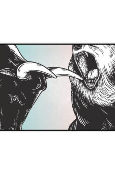 Wildlife Desk Mat with Bull and Bear Design