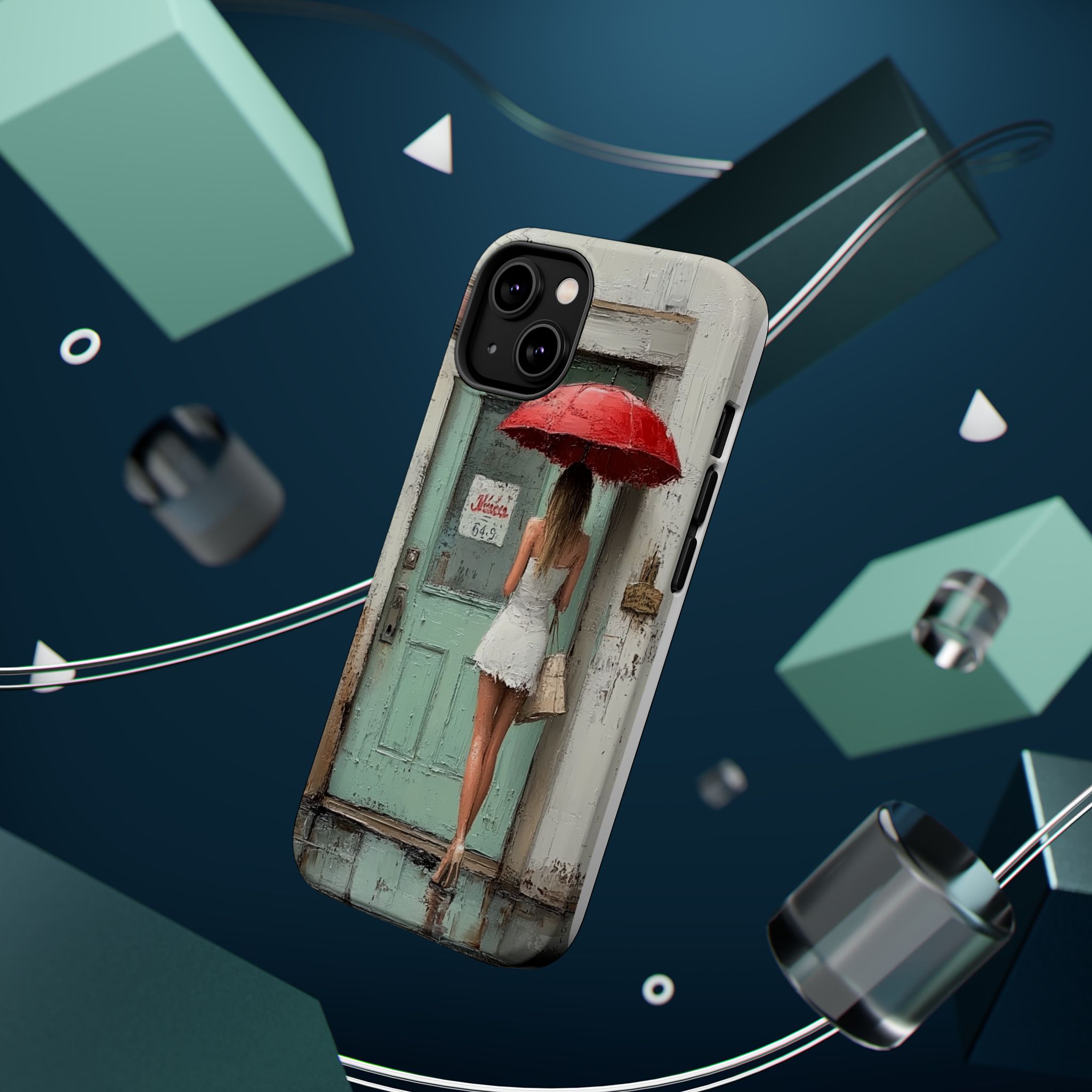 The Red Umbrella Stylish Magnetic Phone Cases - Chic Design, Weatherproof, Perfect Gift for Her, Ideal for Birthdays and Holidays, Phone Accessory - Afbeelding 3