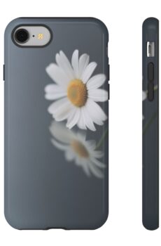 White Daisy Reflection AI Floral Tough Phone Case - Daisy Design for Nature Lovers