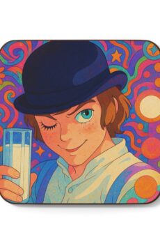A Clockwork Orange AI Colorful Retro Coaster - Unique Art for Drinks