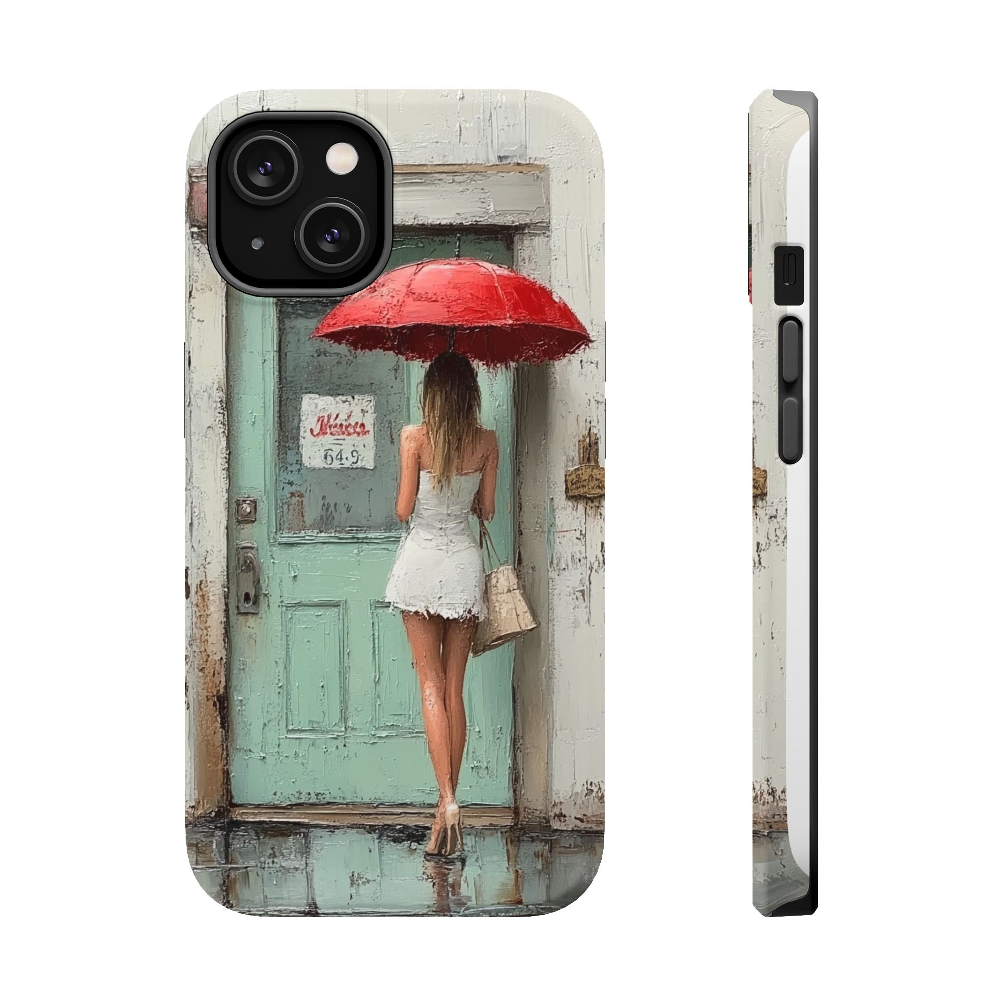 The Red Umbrella Stylish Magnetic Phone Cases - Chic Design, Weatherproof, Perfect Gift for Her, Ideal for Birthdays and Holidays, Phone Accessory - Afbeelding 5
