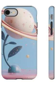 Galaxy Floral Phone Case - Tough Cases with Planet & Flower Design